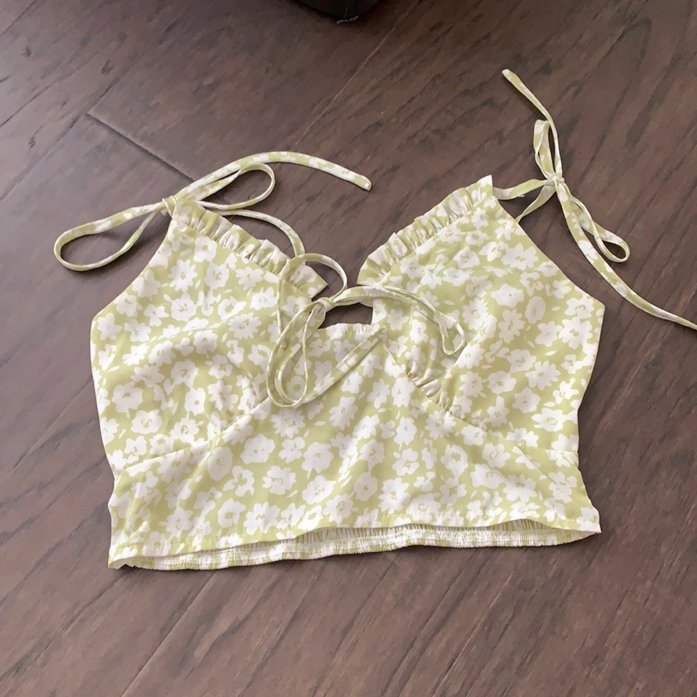 light green flowered top